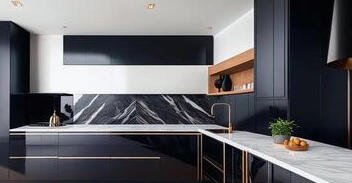 modern kitchen in a house with a beautiful Granite Counter Top